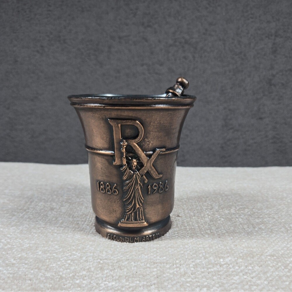 Vintage Statue Of Liberty Centennial Schering Mortar & Pestle Collectible 1986